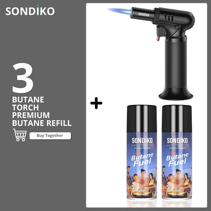 Sondiko Kitchen Torch - Versatile Culinary Tool for Soldering and Cooking | Butane Included