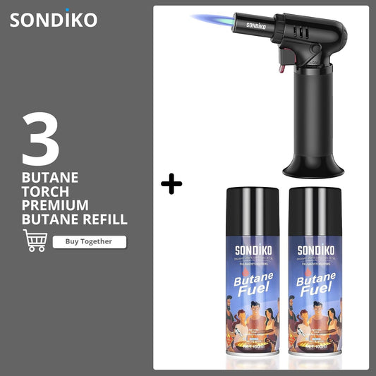 Sondiko Kitchen Torch - Versatile Culinary Tool for Soldering and Cooking | Butane Included