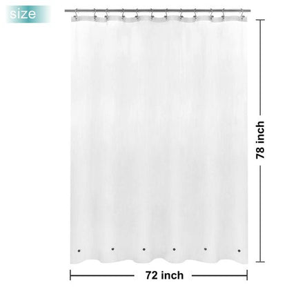 Mrs Awesome Long Shower Curtain Liner with 6 Magnets 72 x 78 inch, PEVA 8G Thick & Heavy Duty Plastic Shower Curtain for Bathroom, Waterproof,72x78, Frost