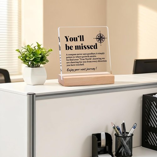 Going Away Gifts for Coworkers Leaving, Thoughtful Compass Sign, Goodbye Farewell Gift for Boss, Staff, Women & Men