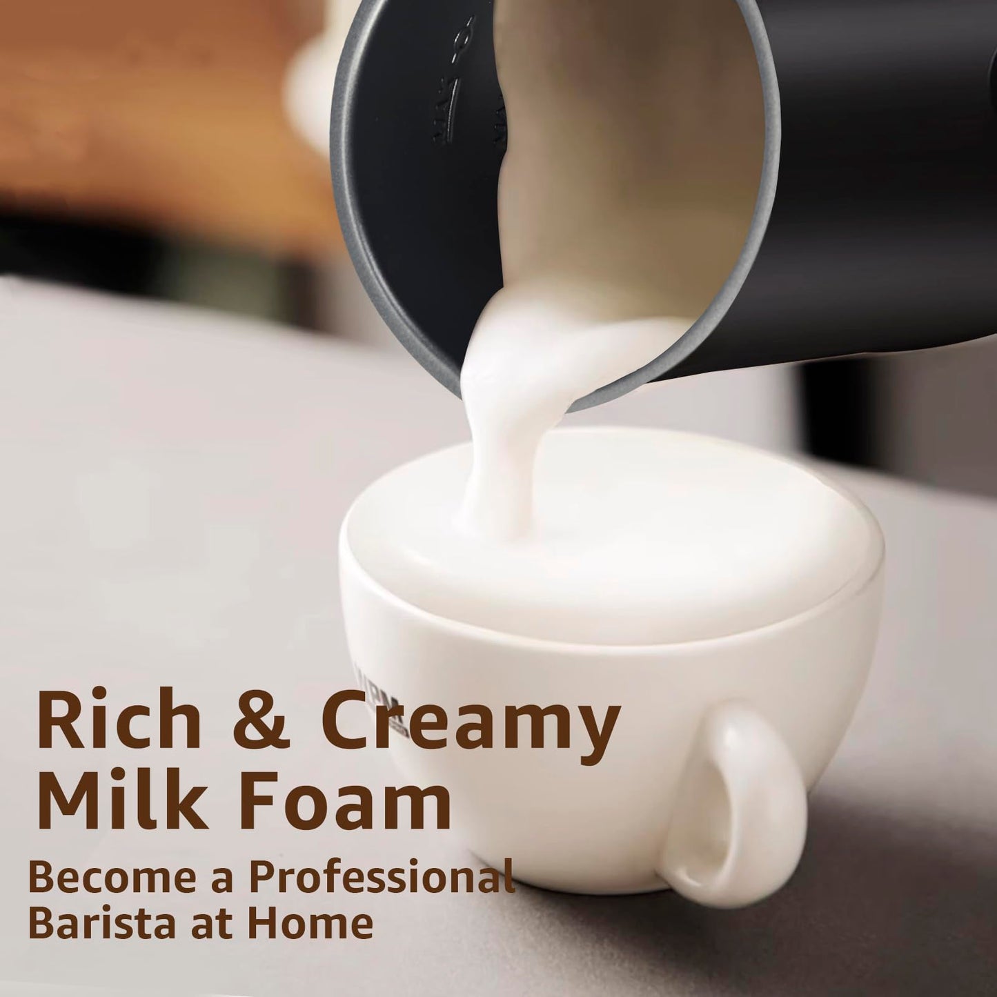 Milk Frother, 4 in 1 Electric Milk Steamer,11.8oz/350ml Automatic Warm and Cold Foam frother for Coffee, Latte, Macchiato, Cappuccino, Hot Chocolate