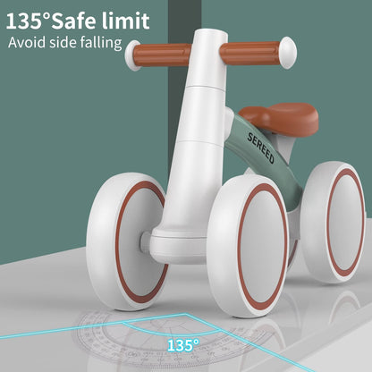 SEREED Baby Balance Bike - Safe 4-Wheel Design for 1 Year Olds | Perfect First Birthday Gift for Toddlers