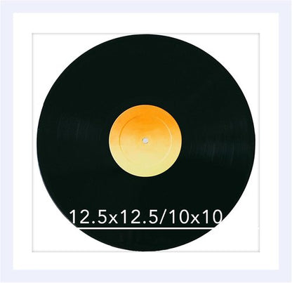 JCJMY 12.5x12.5 Picture Frame - White Vinyl Record Album Cover Display with 10x10 Mat & Plexiglass