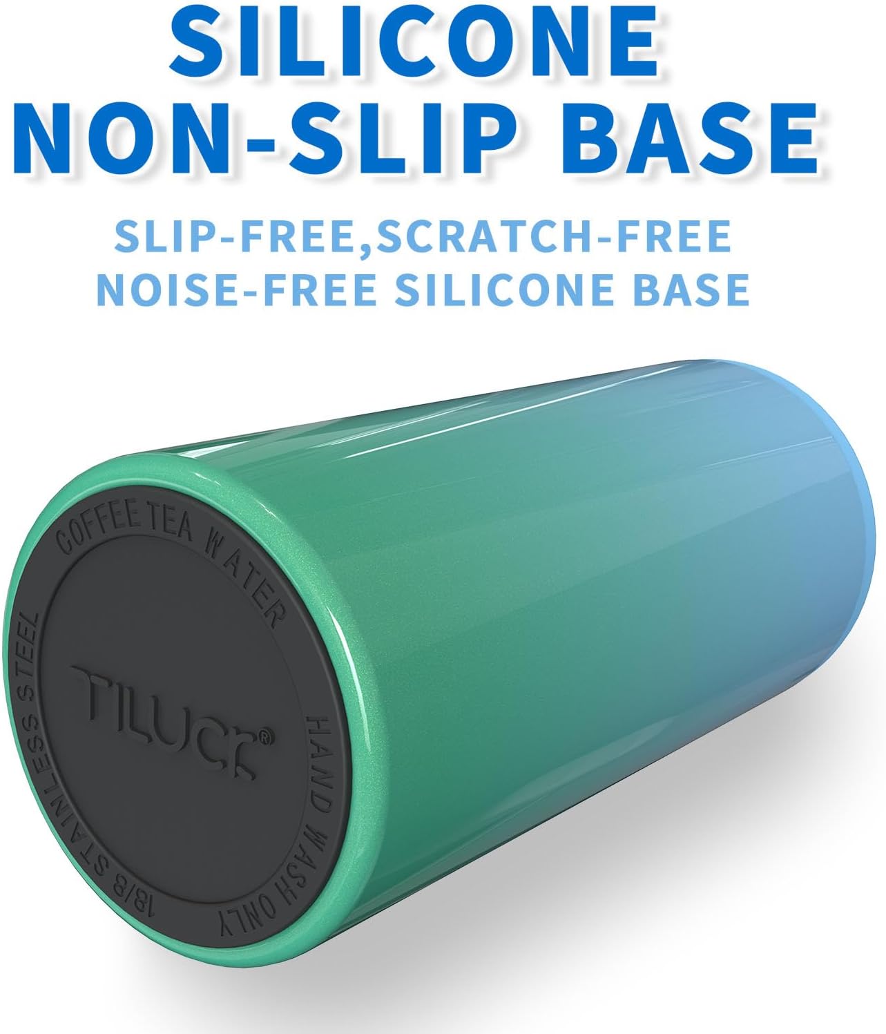 TILUCK Slim Can Cooler - Double-Walled Stainless Steel Insulator for 12 oz Cans | Teal Gradient Finish