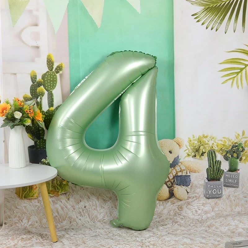 Numbers Balloon - 40 Inch Large Olive Green Balloon for 3rd Birthday Party Decor