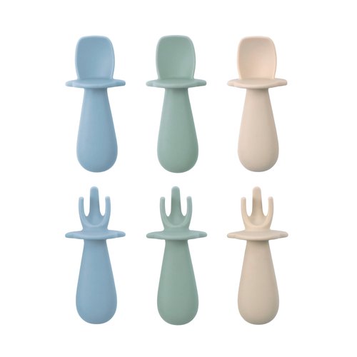Baby Bliss 6 Pack Baby Spoons Self Feeding 6 Months +, Baby Utensils Silicone Baby Spoon, Baby Led Weaning Supplies, Self Feeding Spoon, Infant Spoons First Stage, BPA Free