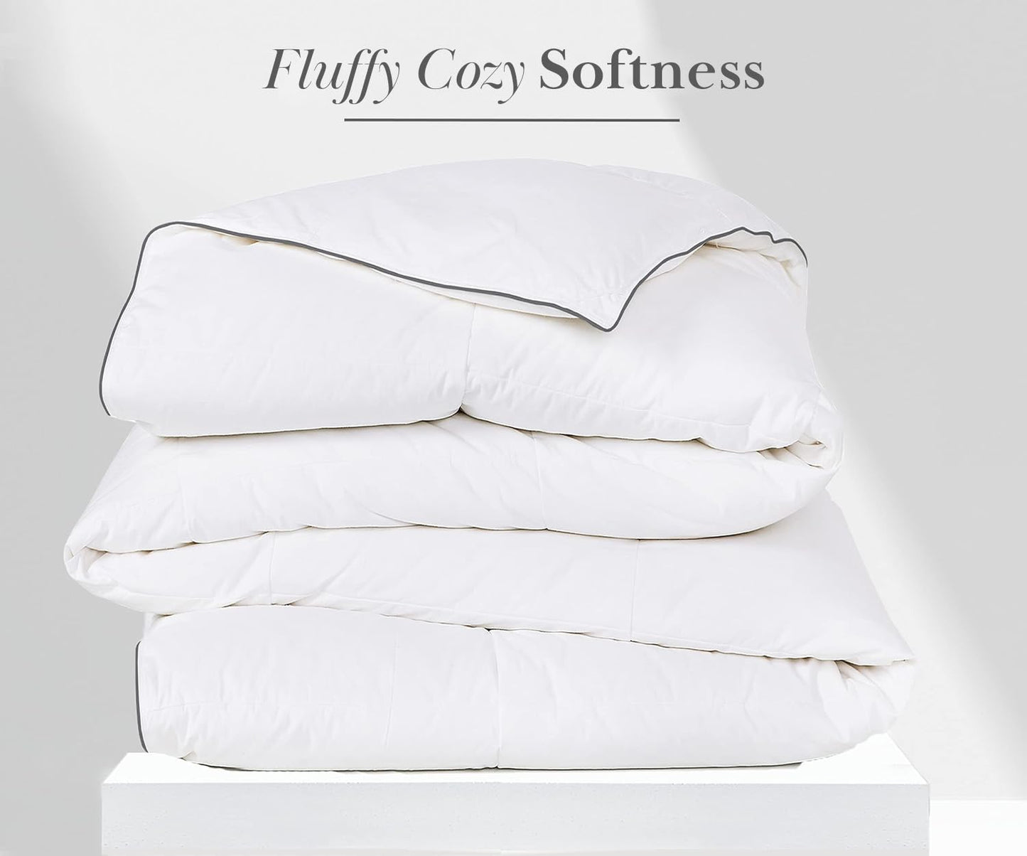 California Design Den Queen Size Comforter Duvet Insert - Cozy Luxury Down Alternative, Quilted Extra Fluffy, Soft, and Cooling, Machine Washable with Corner Tabs - White