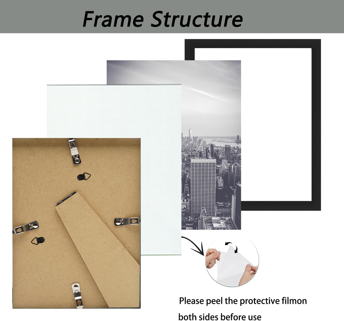 RUN HELIX 8.5x11 Picture Frame - Elegant Document & Diploma Display for Wall or Tabletop - Black