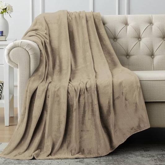 Utopia Bedding Fleece Blanket Throw Size Camel 300GSM Luxury Anti-Static Fuzzy Soft Microfiber Blanket for Couch, Sofa and Bed (50x60 Inch)