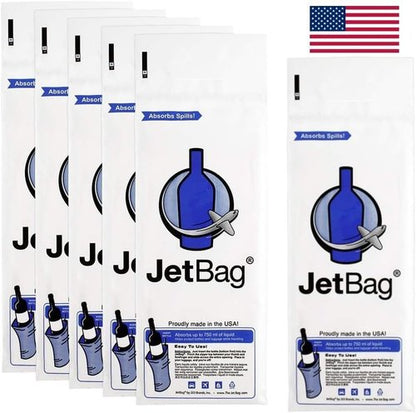 JetBag Bold - The Original ABSORBENT Wine Bottle Travel Protector Bags - Resusable Bottle Bags (6 Pack) MADE IN THE USA