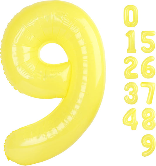 40 Inch Yellow Number 9 Balloon - Perfect for Birthday Parties, Engagements, Weddings & Graduations