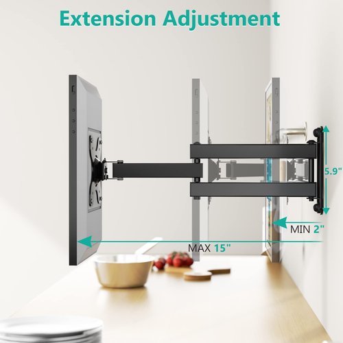 WALI Mount for Show 21, Show 15, Adjustable Wall Mounting Bracket with Heavy Duty 15” Extension Arm, Rotate Tilt Swivel for Show 21, Show 15, Holds up to 33lbs, Black
