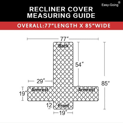 Easy-Going Recliner Sofa Slipcover Reversible Sofa Cover Water Resistant Couch Cover Furniture Protector with Elastic Straps for Pets Kids Children Dog Cat (Recliner, Gray/Light Gray)