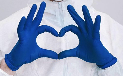 Inspire Nitrile Exam Gloves - Original Quality Stretch Cobalt Blue | Disposable Latex-Free | Size 4.5