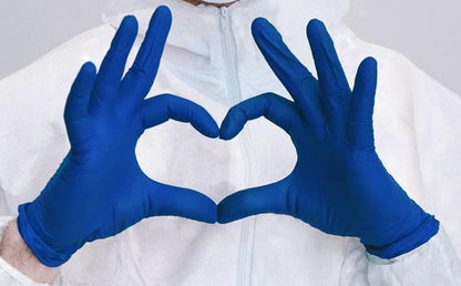 Inspire Nitrile Exam Gloves - Original Quality Stretch Cobalt Blue | Disposable Latex-Free | Size 4.5