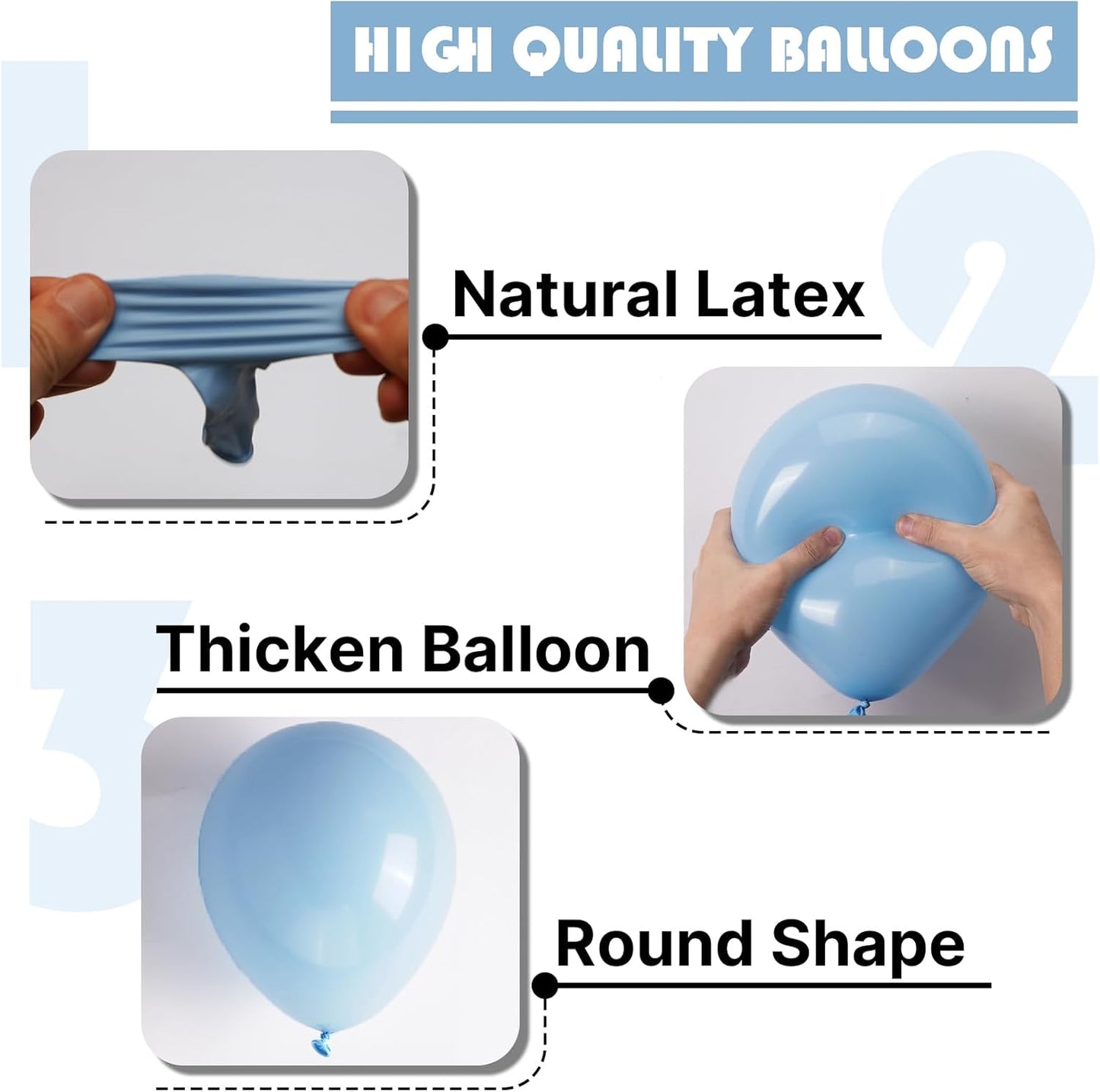 PartyWoo Light Blue Balloon Arch Kit - 85 Pcs in Various Sizes for Graduation, Baby Shower & Birthday Decor
