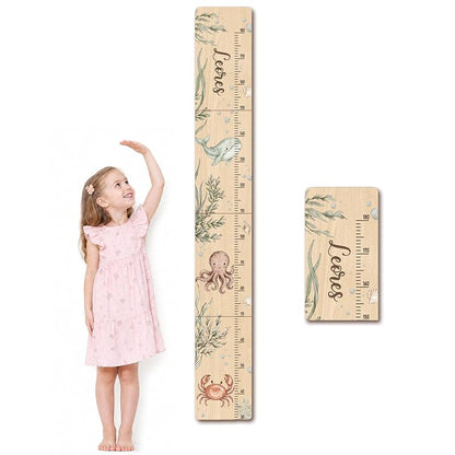 Personalized Name Wood Growth Chart for Wall - Style10 (Style 10) Height Chart for Kids