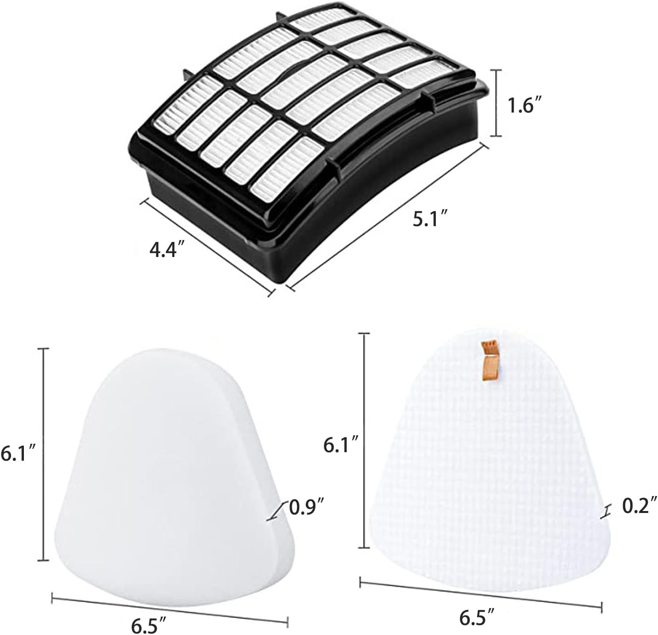 Shark HEPA & Foam Filter Set - 2 HEPA + 4 Foam & Felt Filters for CU510/CU512 Lift-Away XL