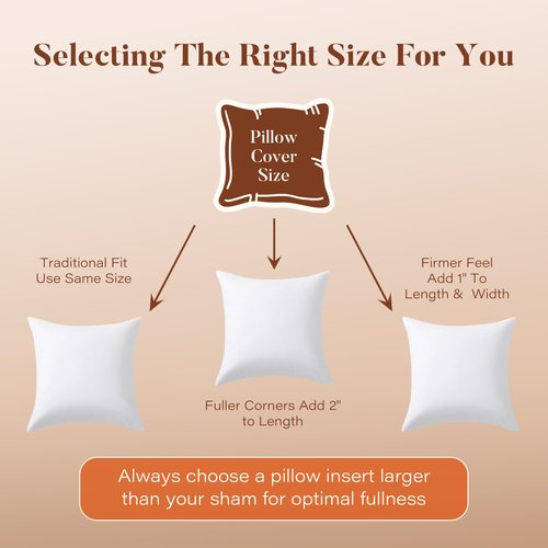 DOWNSTORIA 18x18 Feather Down Pillow Inserts Set of 2, Decorative Pillows with 100% Coton Cover, Throw Pillow for Bed, Couch and Sofa.