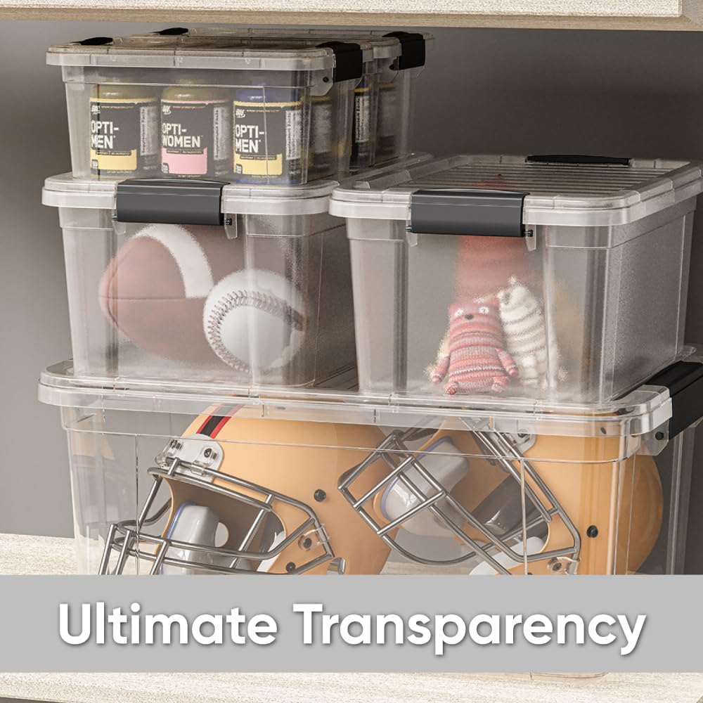 Superio Storage Bins - 10 Pack Clear Stackable Containers | 2.5 Qt BPA-Free, Non-Toxic Organizers for Home & Office