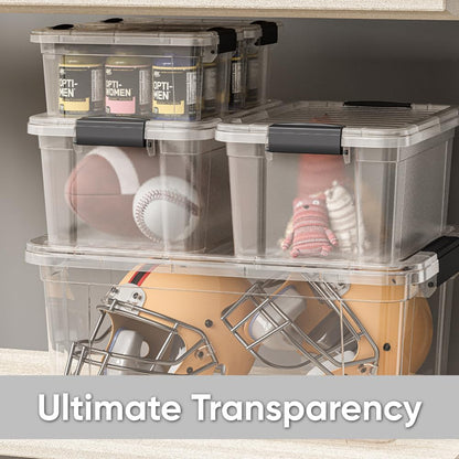 Superio Storage Bins - 10 Pack Clear Stackable Containers | 2.5 Qt BPA-Free, Non-Toxic Organizers for Home & Office
