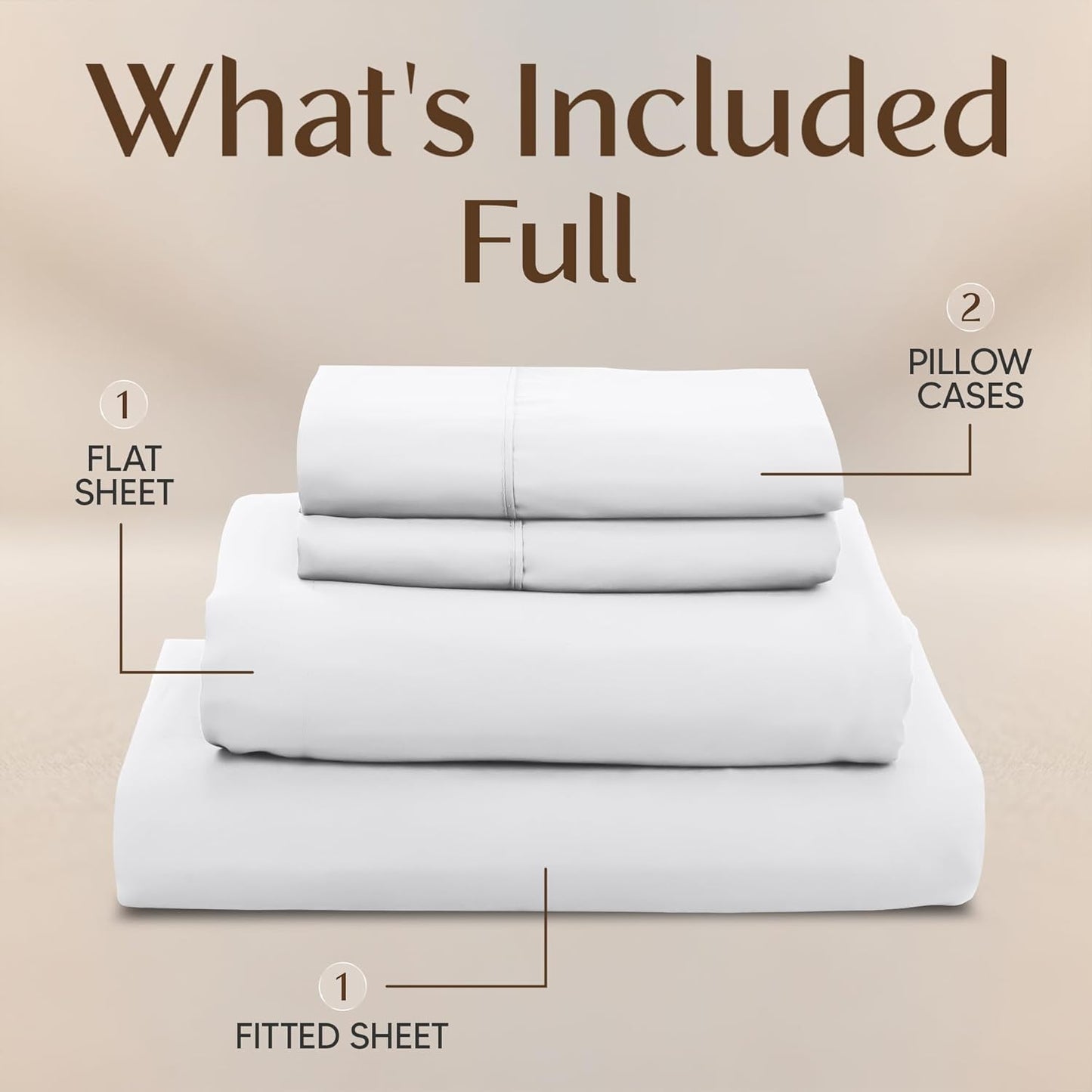 Utopia Bedding Full Size Sheet Set - Soft, Breathable Microfiber, 4-Piece in White | Oeko-Tex Certified