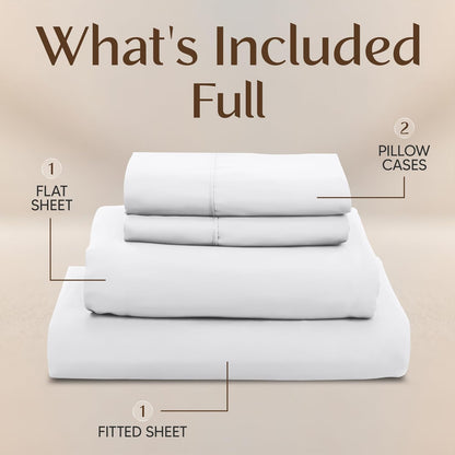Utopia Bedding Full Size Sheet Set - Soft, Breathable Microfiber, 4-Piece in White | Oeko-Tex Certified
