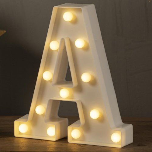 HXWEIYE LED Marquee Light Up Letters - 26 Alphabet & 10 Number Sign for Parties | Warm White Decor