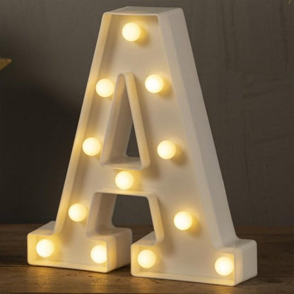 HXWEIYE LED Marquee Light Up Letters - 26 Alphabet & 10 Number Sign for Parties | Warm White Decor