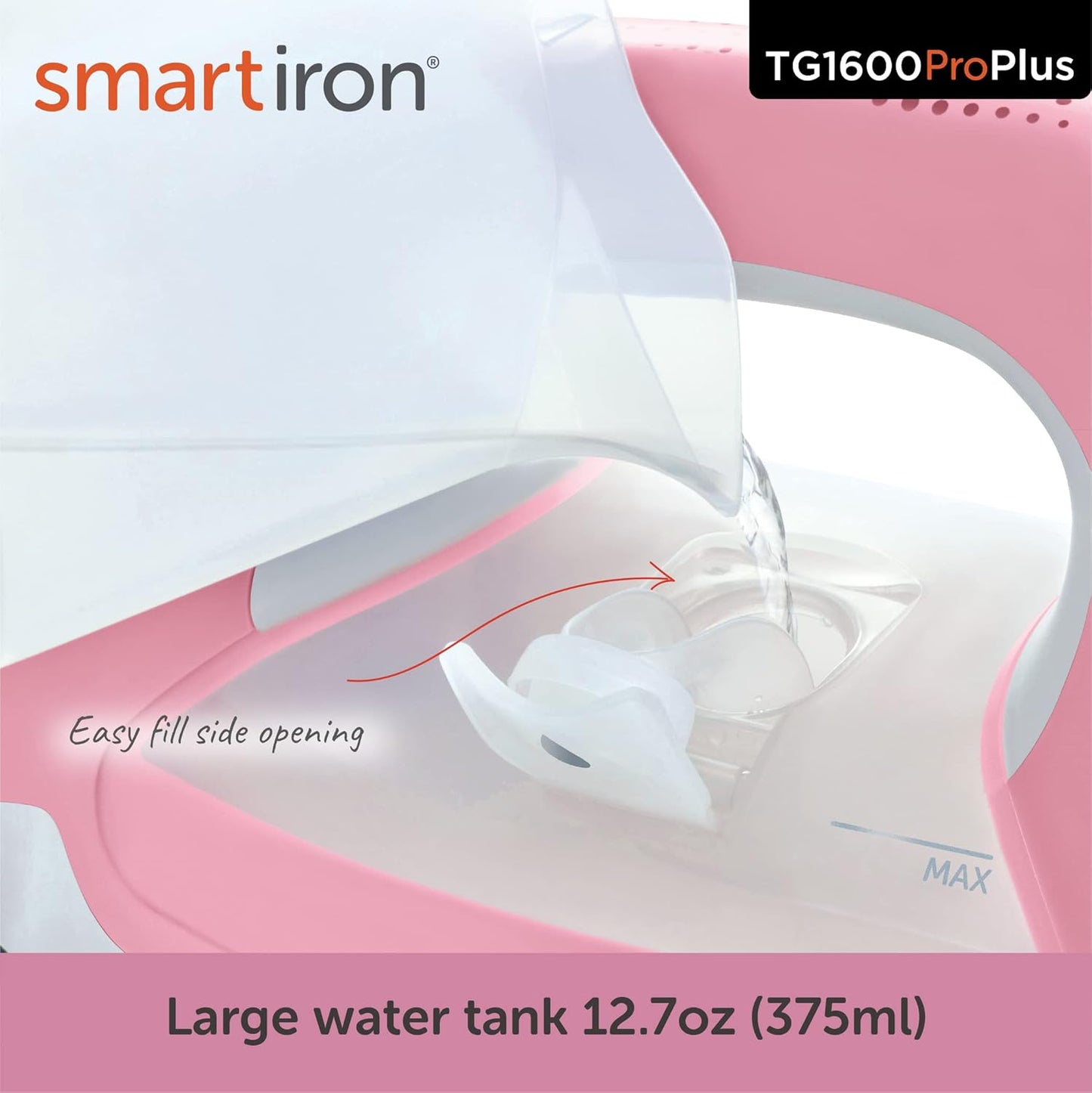 Oliso TG1600 ProPlus Smart Iron - 1800 Watt Steam Iron with Auto-Lift & Diamond Ceramic Soleplate - Rosé