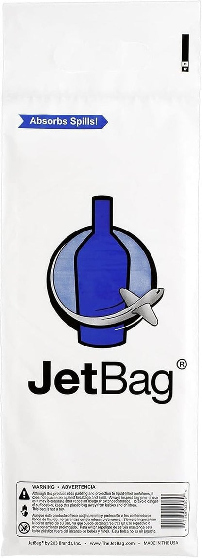 JetBag Bold - Wine Bags for Travel, 3 Pack Reusable Wine Bottle Travel Protector Bags - The Original Absorbent Wine Travel Bag for Suitcase & Airplane, Leak Proof Wine Sleeves for Travel, Made in USA