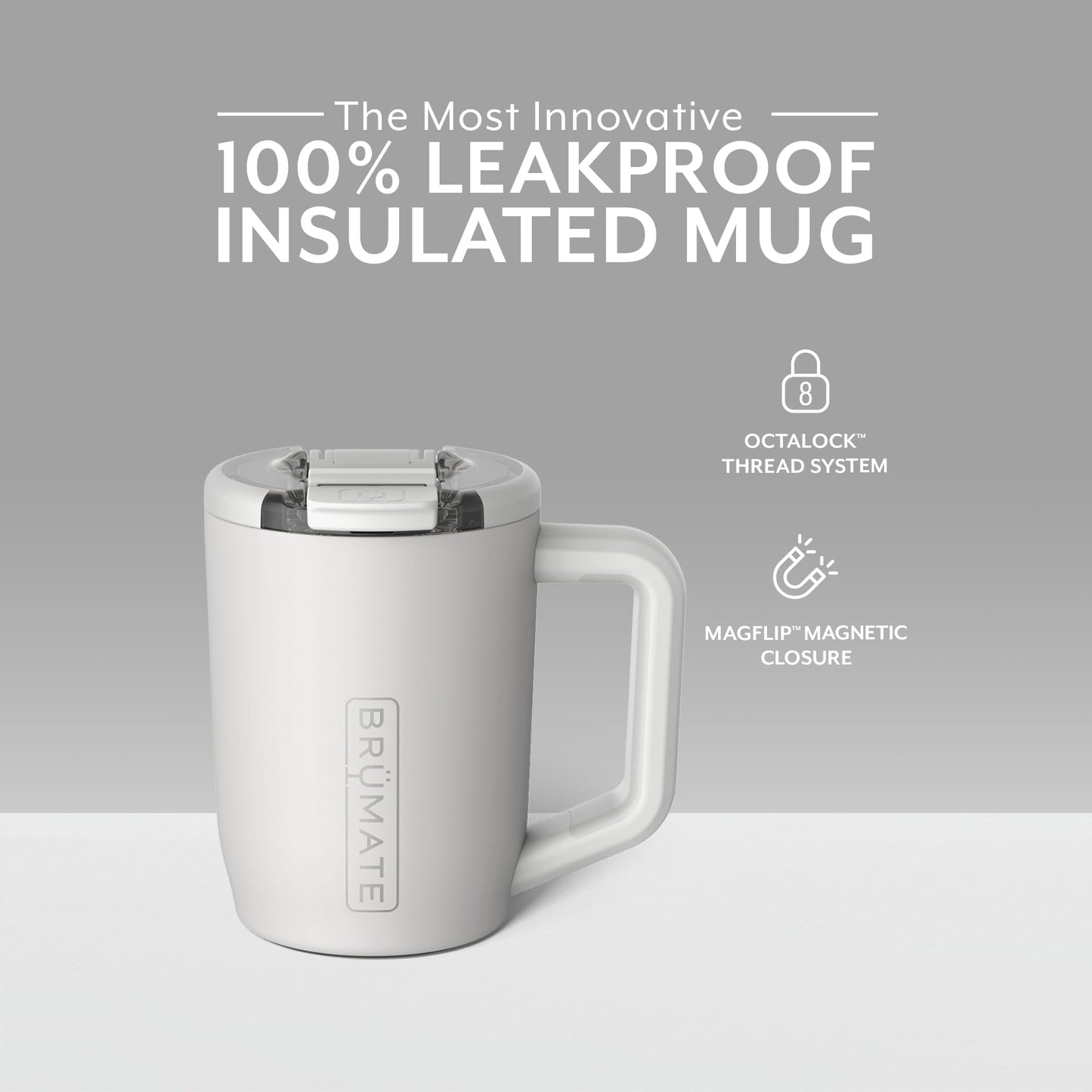 BrüMate Müv - 15oz 100% Leak Proof Insulated Coffee Mug with Handle & Lid - Stainless Steel Coffee Travel Mug - Double Walled Coffee Cup (Dune)