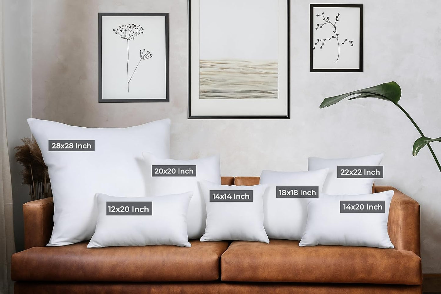 Utopia Bedding Throw Pillow Inserts - Pack of 4 White 28 x 28 Inches | Indoor Decorative Cushions