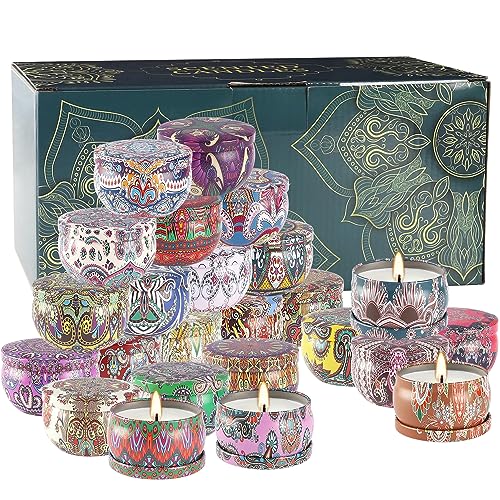 24 Pack Scented Soy Wax Candles Gift Set - Brown Variation
