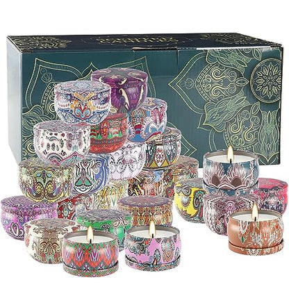 24 Pack Scented Soy Wax Candles Gift Set - Brown Variation