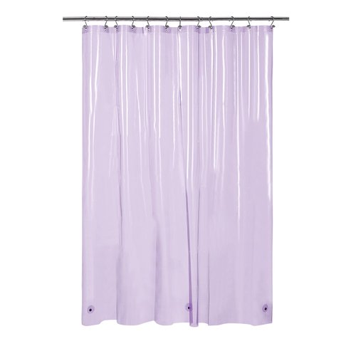 Barossa Design Clear Lavender Long Shower Curtain Liner 78" Height - 3 Magnets & Waterproof Lightweight PEVA Shower Liner for Bath Tub, PVC Free, Metal Grommets, Clear Lavender, 72x78