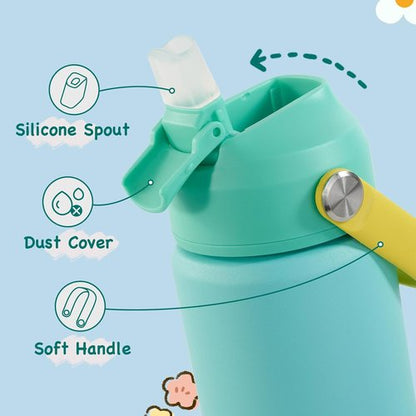 Kerilyn 12oz Kids Water Bottle - Stainless Steel Insulated, Leak-Proof Design, BPA Free, Twilight Green