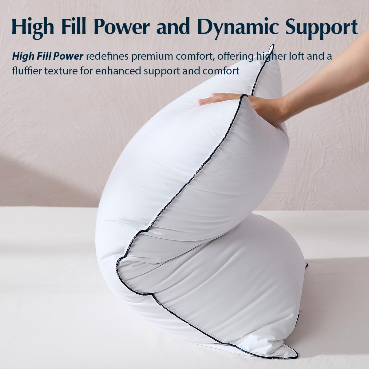Pacific Coast Goose Down Fiber Pillows, Bed Pillows for Back, Stomach and Side Sleepers, Luxury Hotel Pillow, Downproof, Medium, Standard Size Set of 2