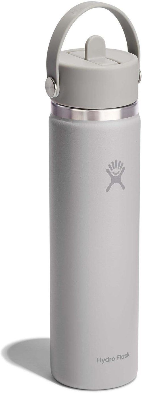 Hydro Flask Water Bottle - Insulated Stainless Steel - 24 Oz Wide Mouth with Flex Straw Lid, Leakproof