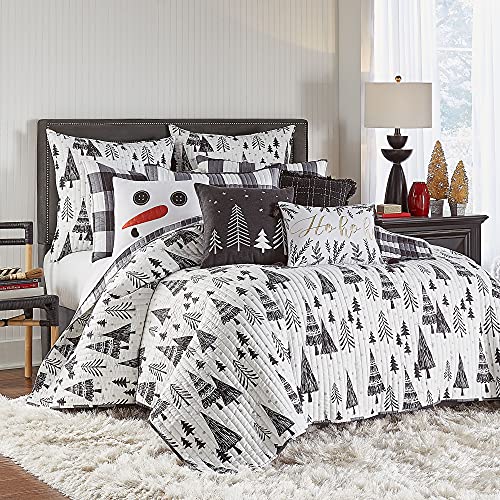 King Size Northern Star Quilt Set - Reversible Christmas Bedding with Pillow Shams