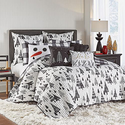 King Size Northern Star Quilt Set - Reversible Christmas Bedding with Pillow Shams