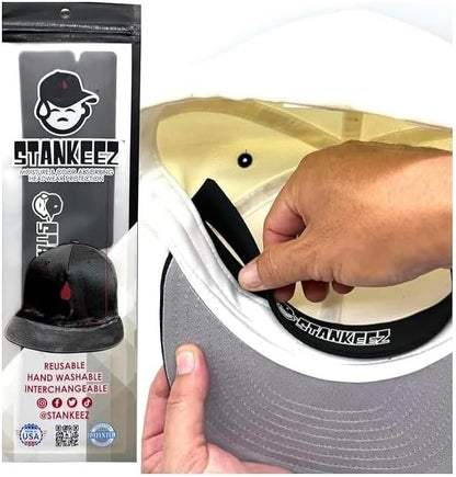 Stankeez Hat Liners - Reusable Sweat Shield for Hats - Hand Washable & Non-Adhesive - Unisex Black