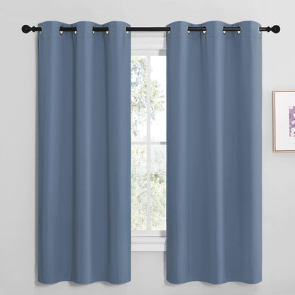 NICETOWN Blackout Curtains - Thermal Insulated Grommet Window Panels | Stone Blue, 42" x 68" (1 Pair)