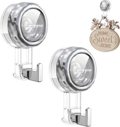 Heavy Duty Suction Cup Hooks by [Brand Name] - Strong Waterproof Hangers for Wreaths, Showers & Glass Doors
