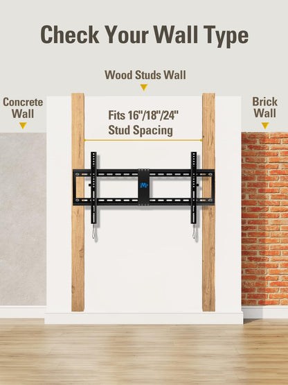 Mounting Dream TV Wall Mount for 42-86" TVs, Tilting TVs Mount with Level Adjustment Fits 16", 18", 24" Studs Easy for Centering, Wall Mount TV Bracket Max VESA 800x400mm, 120 LBS Loading, MD2263-XLK
