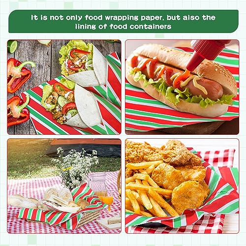 Christmas Wax Paper Sheets - 150 Count Classic Holiday Deli Wraps