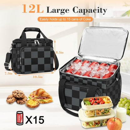 Coobiiya Insulated Lunch Bag - Leakproof Portable Cooler for Men | Ideal for Camping, Travel & Beach