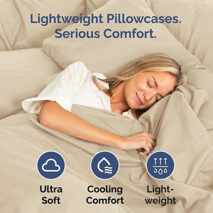 King Standard Pillow Cases - Ultra-Soft Hotel Quality Covers | Fade-Resistant & Wrinkle-Free | 2-Piece Set in Cream