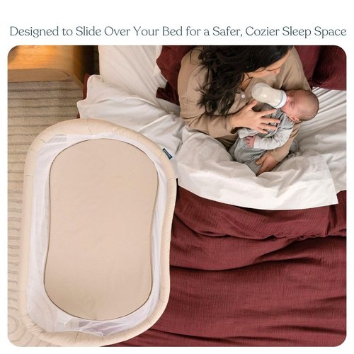 HALO BassiNest Lite – Breathable Baby Bassinet Slides Over Bed with Mesh Walls for Airflow & Visibility, Lowering Wall for Easy Access, Portable & Lightweight, Fits Most Beds