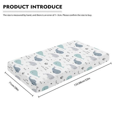 Streeyiu Whale Baby Crib Sheets for Boys Girls Ocean Fitted Crib Sheet for Standard Crib and Toddler Mattress Sea Animal Baby Mattress Sheets Toddler Bed Sheet 52x28x8 in